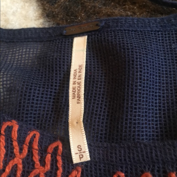 Free People Embroidered Pheasant Top NWOT - Picture 3 of 7